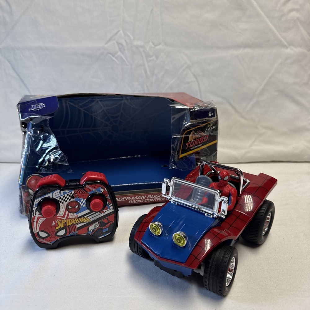 Jada Toys Marvel Comics Spider-Man 1:24 Remote Control Spider-Mobile Buggy • NEW